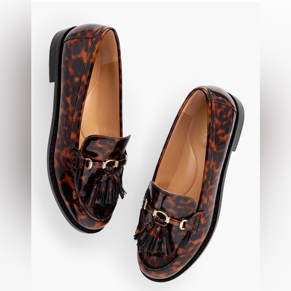 NIB Talbots Tortoise Shell Loafers with Tassels